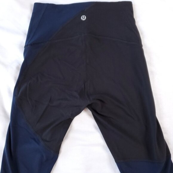 Lululemon Nulu Colorblock High-Rise Tights 25Inch Leggings - Blacknavy - Picture 2 of 5